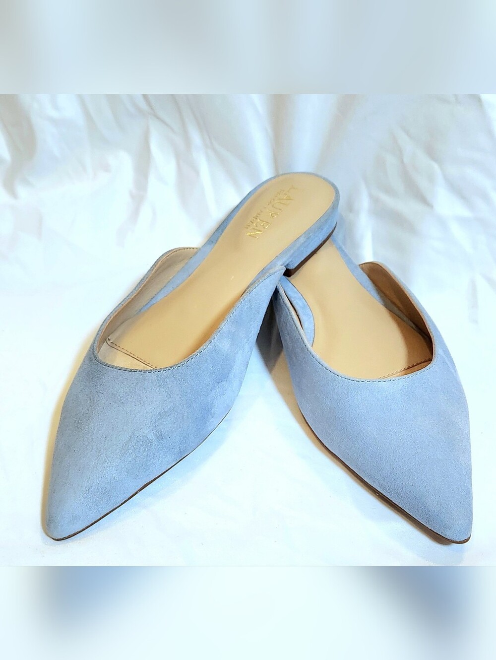 LAUREN Ralph Lauren Londyn Mule Womens Size 6 Provincial Blue Suede Flats